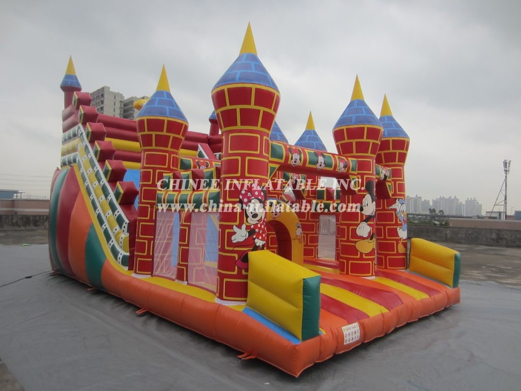 T8-379 Disney Inflatable Slide Red Castle Slide