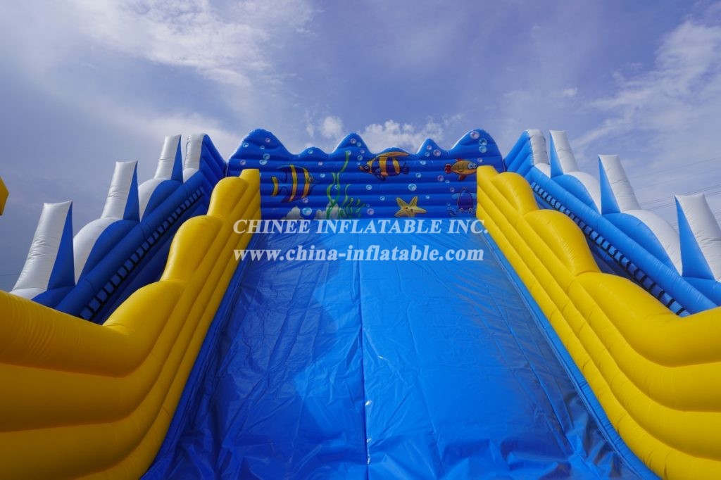 T8-338 Sea World Theme Outdoor Giant Inflatable Slide Bouncy Castle For Kids