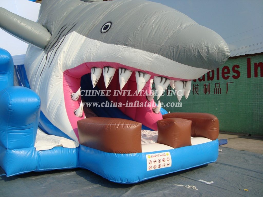 T8-1032 Shark Giant Inflatable Slide For Kids