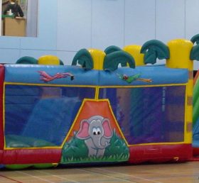 T7-264 Curso de obstrucción inflable del tema de la jungla