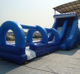 T8-1148 Gigante tobogán inflable azul Pvc