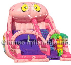 T8-245 Diapositiva inflable de la jungla de búho rosa