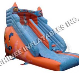 T8-584 Diapositiva de gato inflable de caricatura de diapositiva seca gigante inflable al aire libre