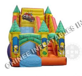 T8-601 Deslizador de castillo inflable de dibujos animados