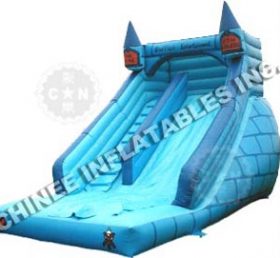 T8-664 Diapositiva seca inflable gigante azul