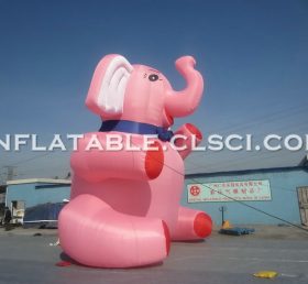 Cartoon1-167 Caricatura inflable de elefante rosa