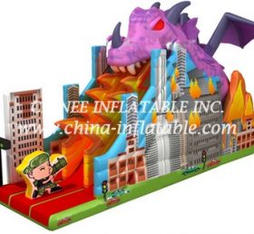 T8-1515 Deslizador inflable de dinosaurio