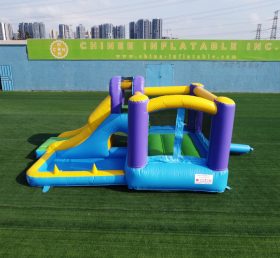 T2-3481 Castillo inflable con tobogán y piscina