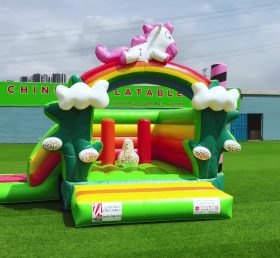 T2-3490 Trampolín inflable de la jungla con tobogán