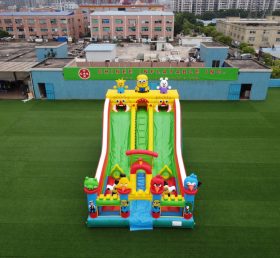 T6-435 Castillo de pájaro enojado con mini tobogán inflable