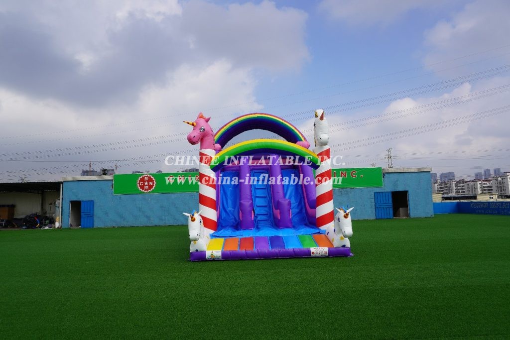 T8-2100 Unicorn Slide Inflatable Dry Slide Childrens Unicorn Themed Bouncy Castle