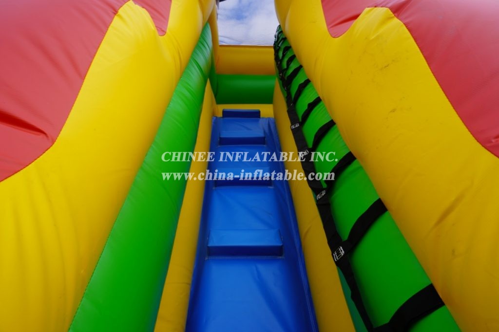 T8-3805 Jungle Theme With Coconut Tree Commercial Party Fun For Kids Inflatabel Water Slide With Pool