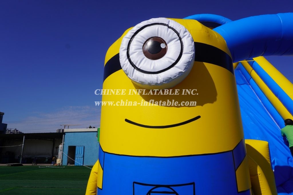 T8-3814 Minions Themed Inflatable Dry Slide