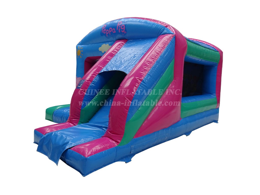 T2-4052 Blue Peppa Pig Box Jump And Slide