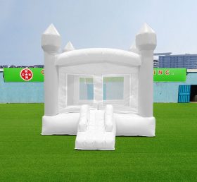 T2-3560 Castillo inflable de boda blanca con tobogán