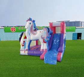 T2-4894 Castillo inflable Unicornio con tobogán