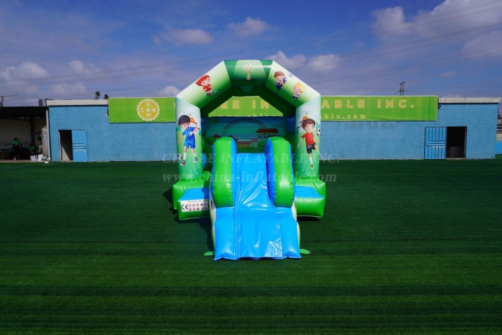 T2-2723K Football Theme Kids Bouncy Castle With Slide