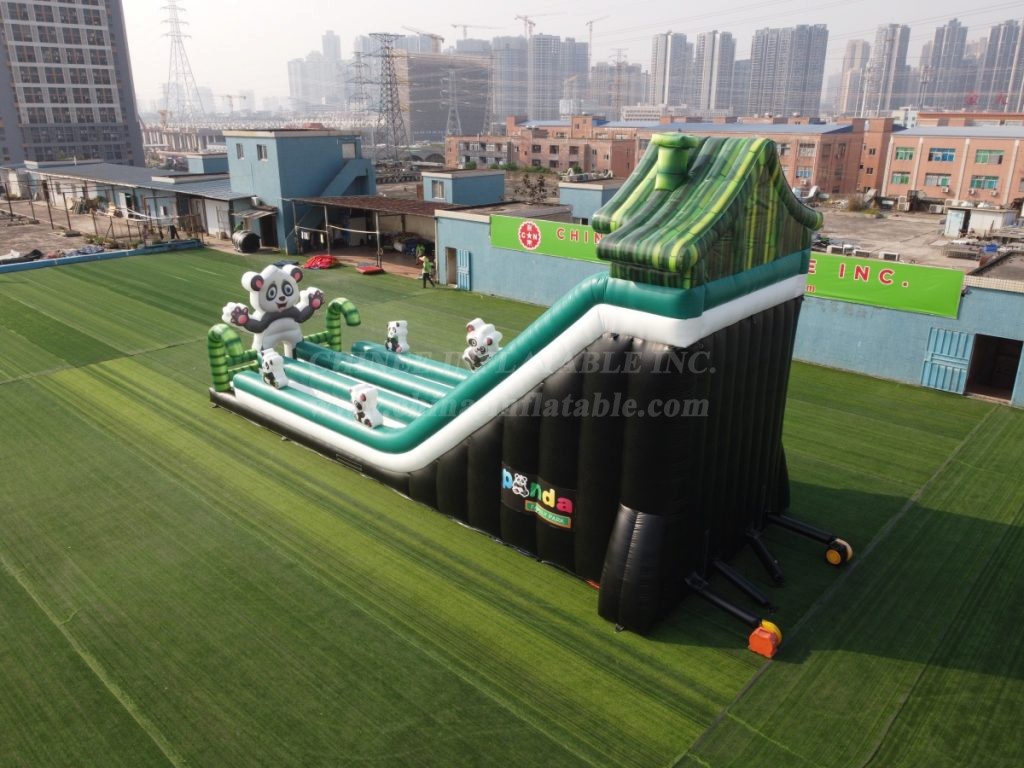 T8-4021B Inflatable Panda-Themed Bamboo Slide