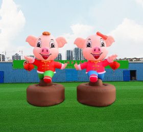 S4-592 Estatua de cerdo inflable Gigante mascota inflable animal de dibujos animados baile fiesta de decoración de cerdo/evento