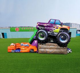 T2-7055 Combo de casa inflable y tobogán Monster Truck