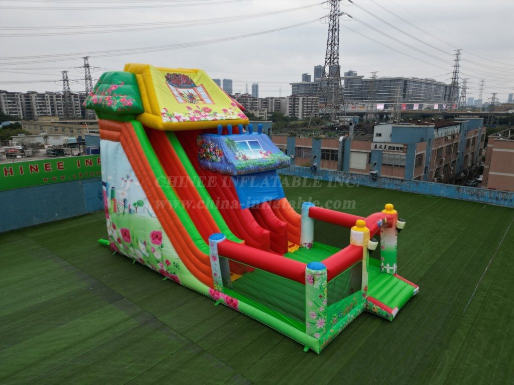 IS3-003B Garden theme inflatable slide