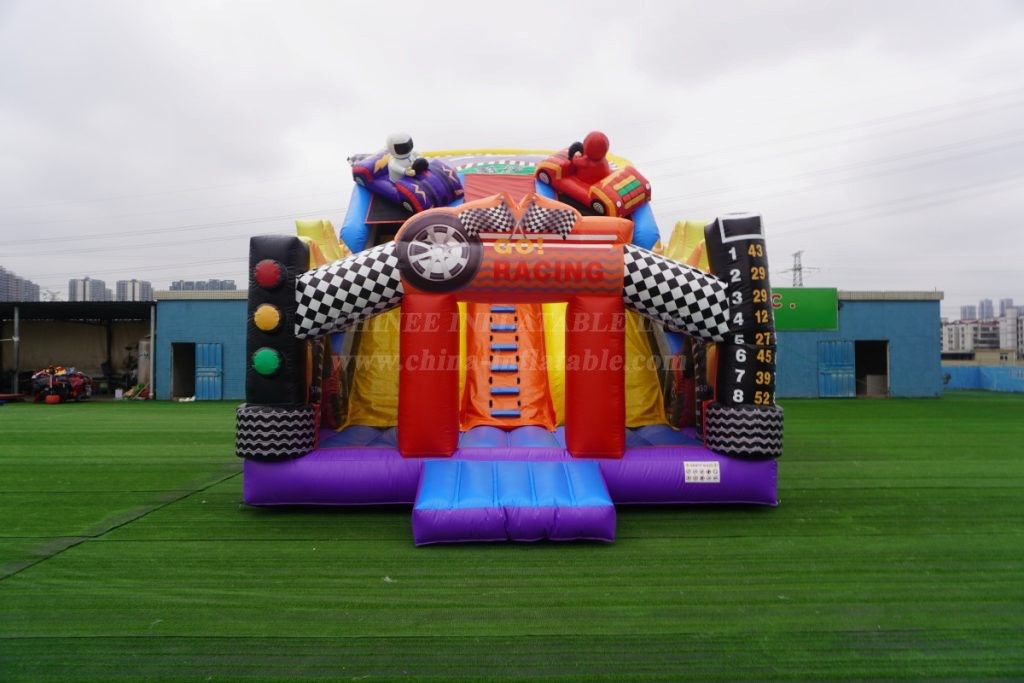 T8-7000 racing theme inflatable slide