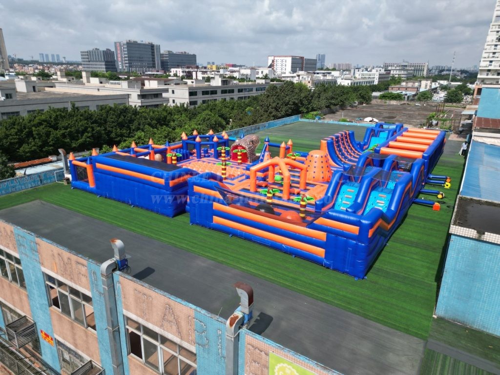GF2-161 Giant Dinosaur Theme Inflatable Obstacle Course Park