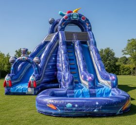 T8-8541 Space Theme Inflatable Water Sli...