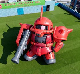 Cartoon3-002 Red Gundam Mecha Robot Infl...