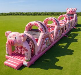 T7-3956 Pig Theme Inflatable Obstacle Co...