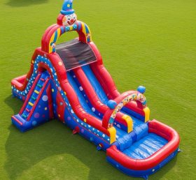 T8-5501 Clown Theme Inflatable Water Sli...