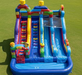 T8-7288 Lego Theme Inflatable Water Slid...