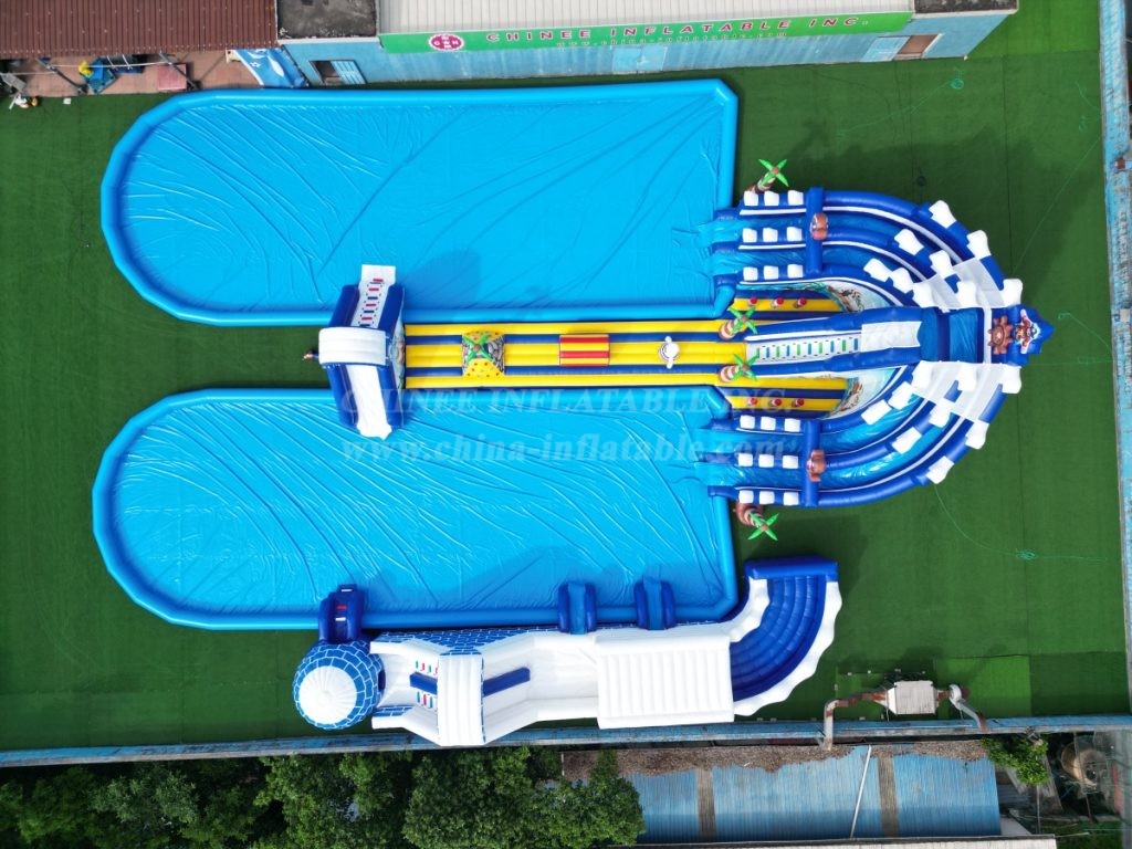 Pool2-815 Pirates Theme Inflatable Water Park Complex with Giant Slides & Pools