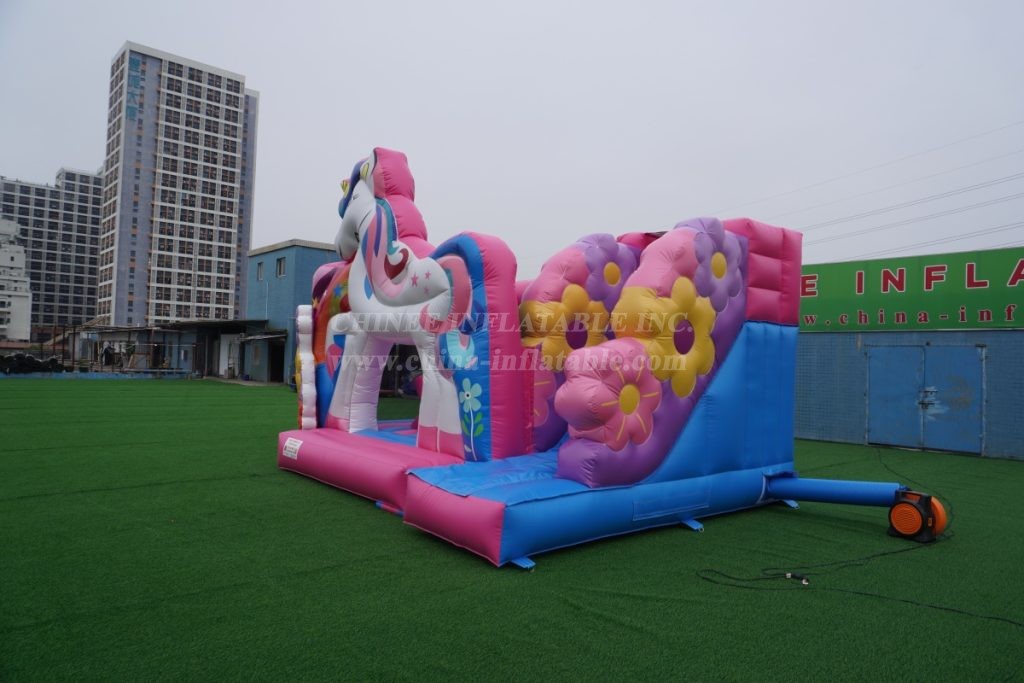 T2-4777B Unicorn Bouncy Castle with Slide
