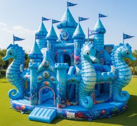 T5-2732 Seahorse Theme Inflatable Castle...